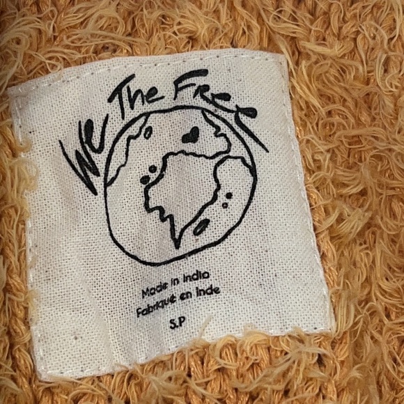 Free People Goldy Theo V Neck Slouchy Dropped Shoulder Fuzzy sweater size Small - Picture 16 of 17